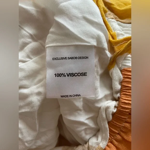 Sabo Skirt Dress Back Open Orange Pink White Small - Picture 6 of 7